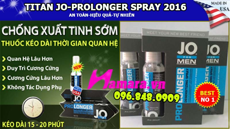 Chai xịt Titan JO-Prolonger Spray 2016 tăng kích thước dương vật
