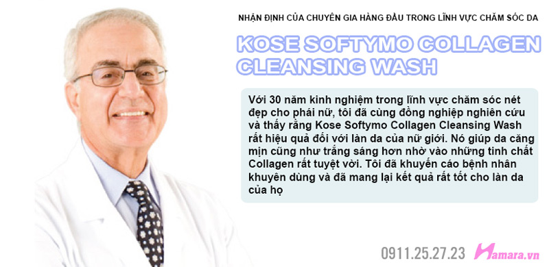 đánh giá chuyên gia về Kose Softymo Collagen Cleansing Wash