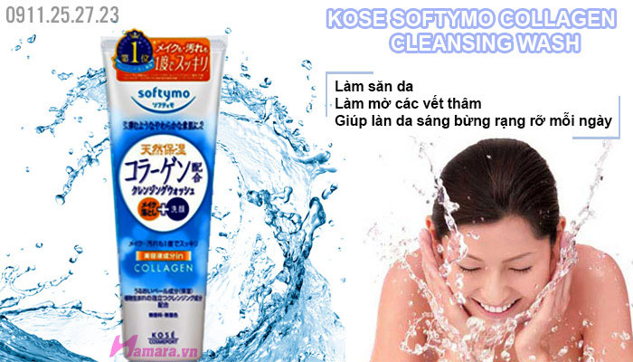 tác dụng của Kose Softymo Collagen Cleansing Wash