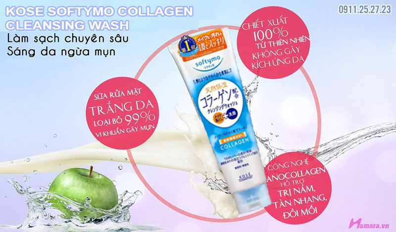thành phần Kose Softymo Collagen Cleansing Wash