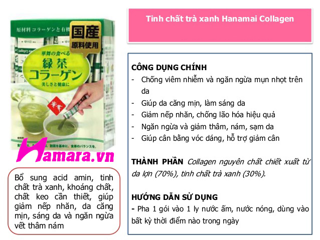 Hanamai Collagen Tinh chất Trà Xanh 3