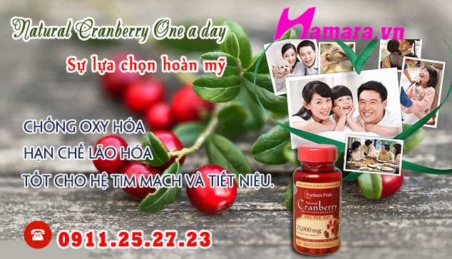 Viên uống giảm viêm đường tiết niệu, chống oxy hóa Natural Cranberry One a day