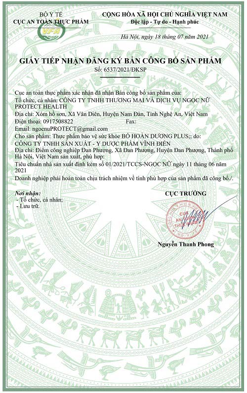 công bố bổ hoàn dương plus