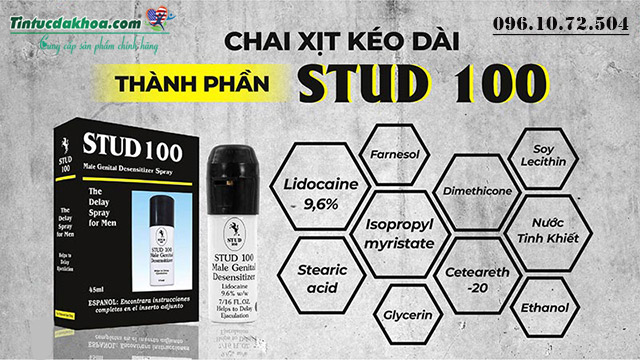 thành phần có trong sản phẩm stud 100